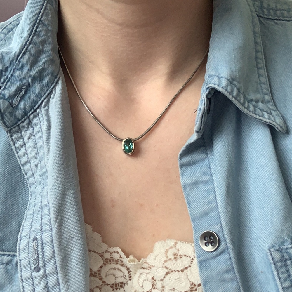 Blue Topaz silver necklace made in Italy